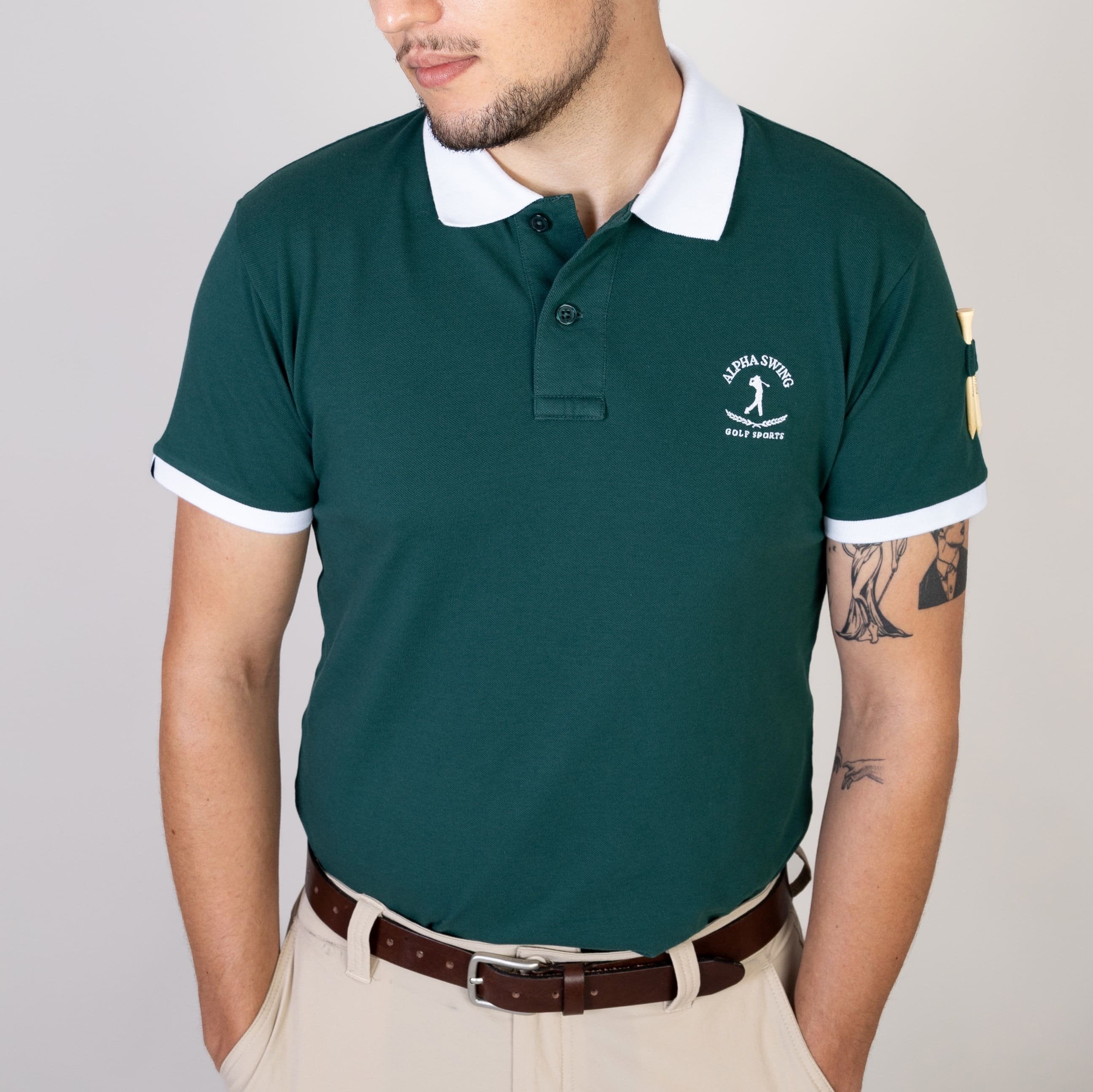 Forest green golf shirt hotsell